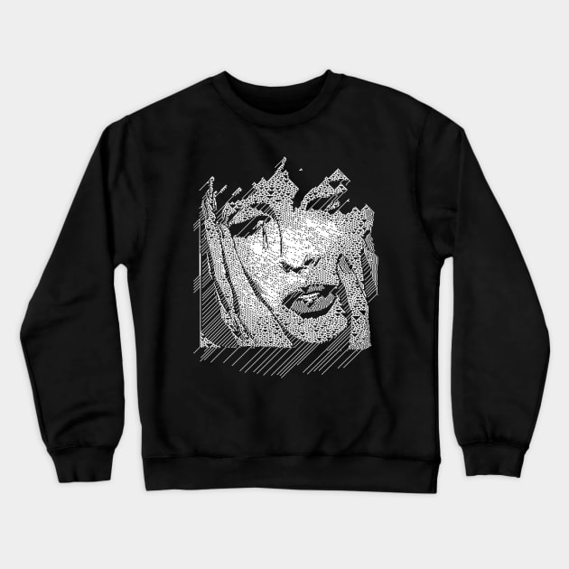 Crying Girl Pop Art Abstract Design Crewneck Sweatshirt by DankFutura